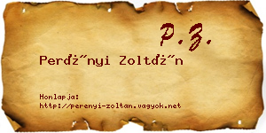 Perényi Zoltán névjegykártya